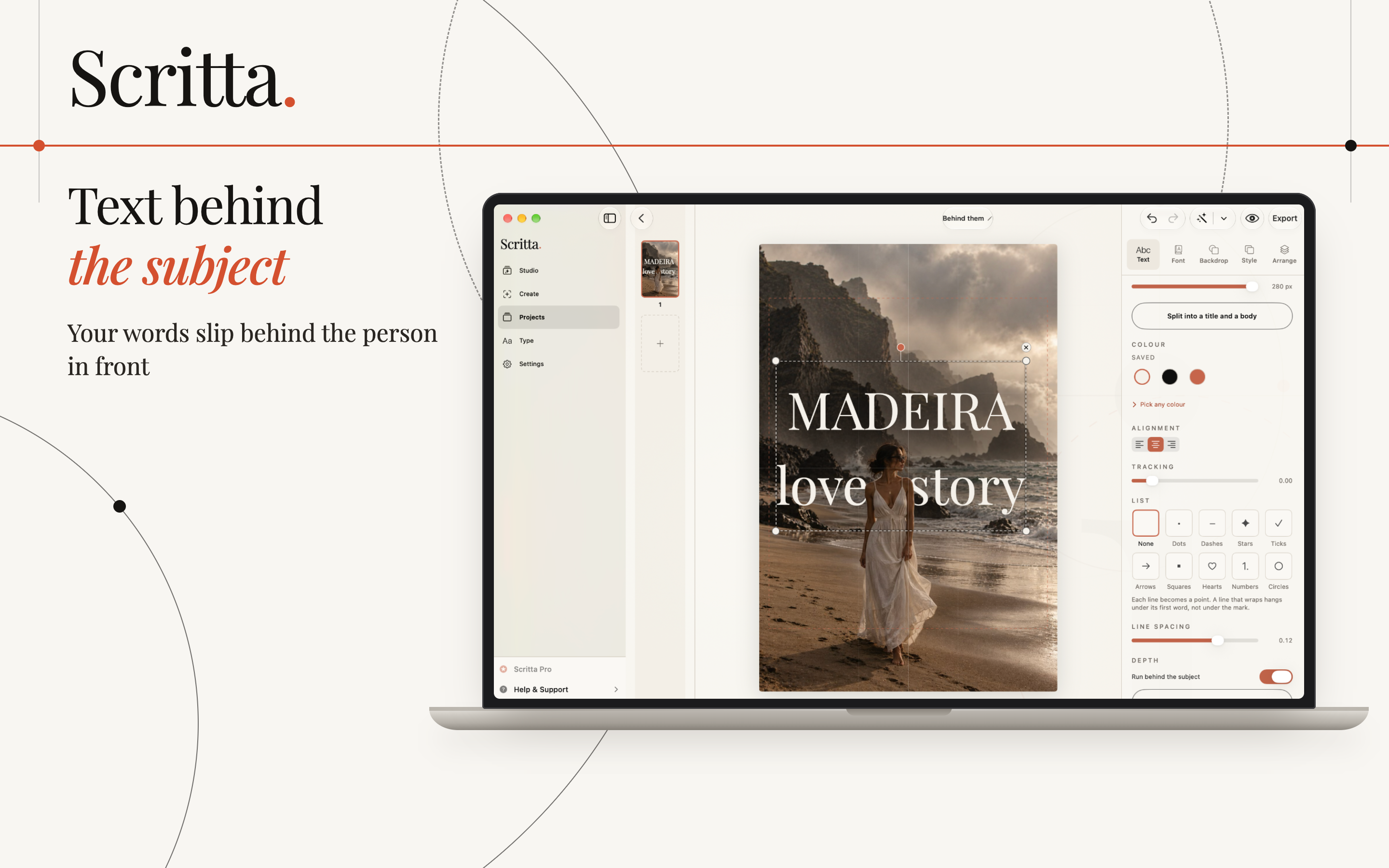 Scritta on Mac, screen 2