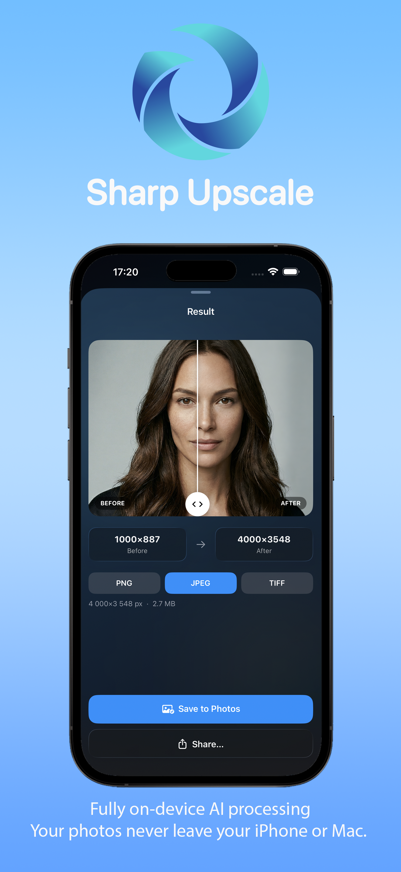 SharpUpscale iPhone screenshot 1