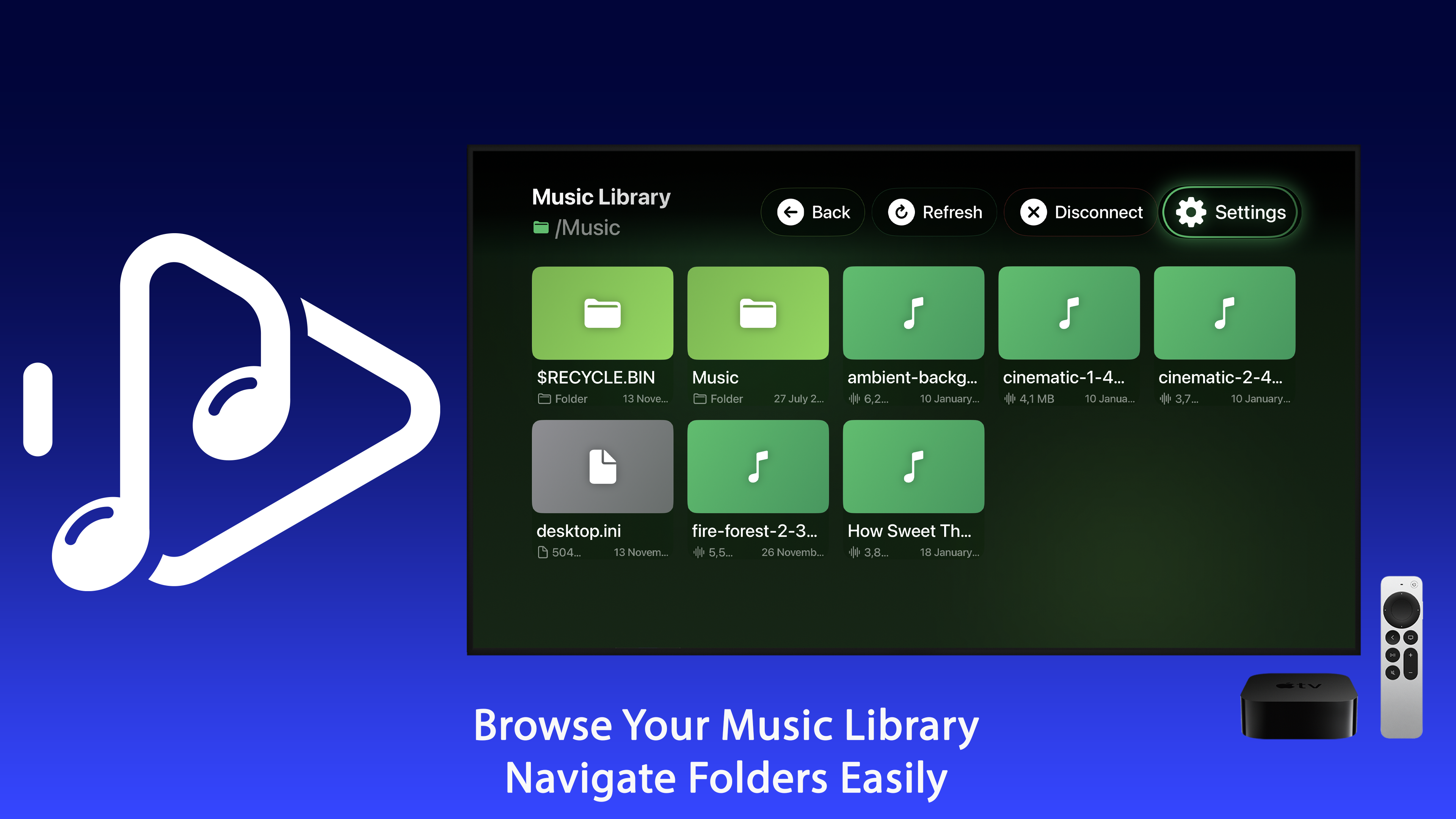 NAS SMB Music Player Apple TV screenshot 2
