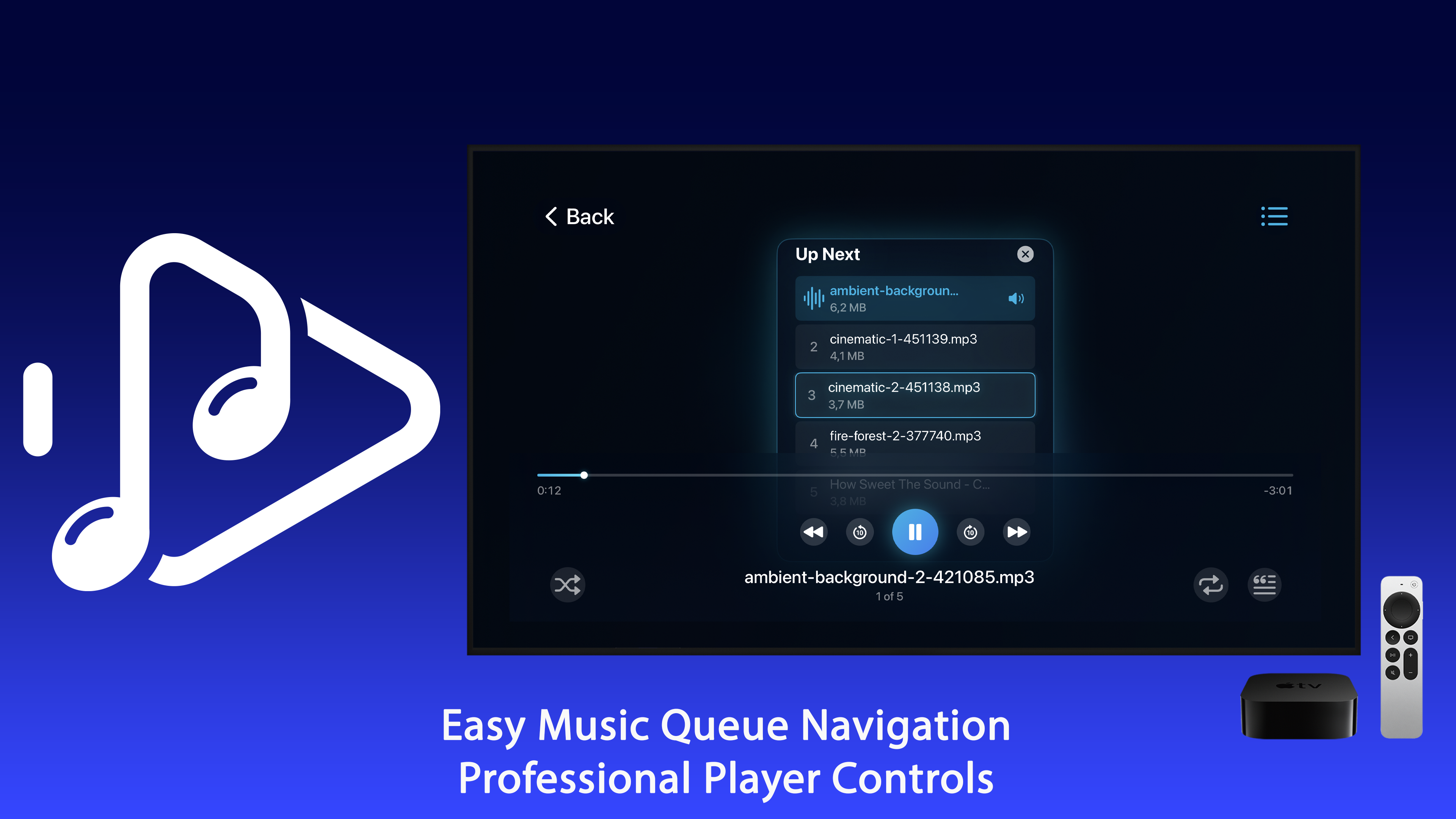 NAS SMB Music Player Apple TV screenshot 6