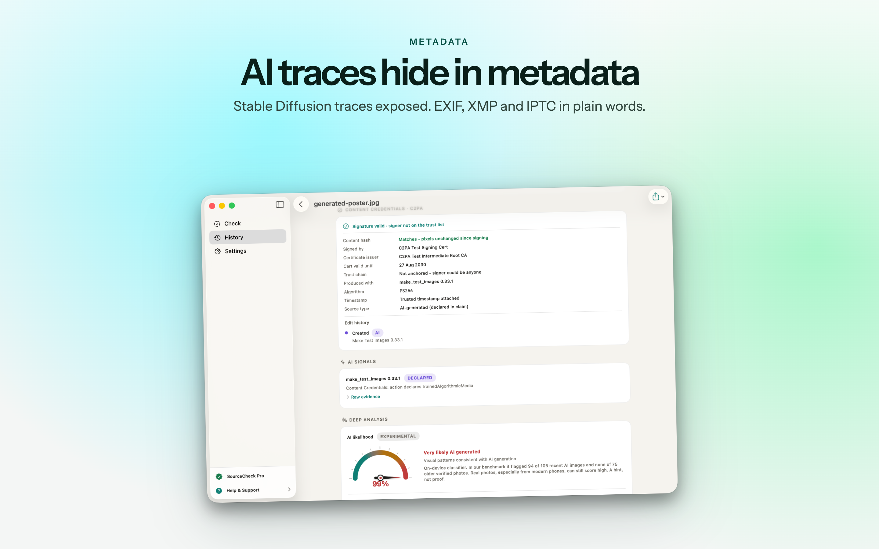 SourceCheck on Mac, screen 5