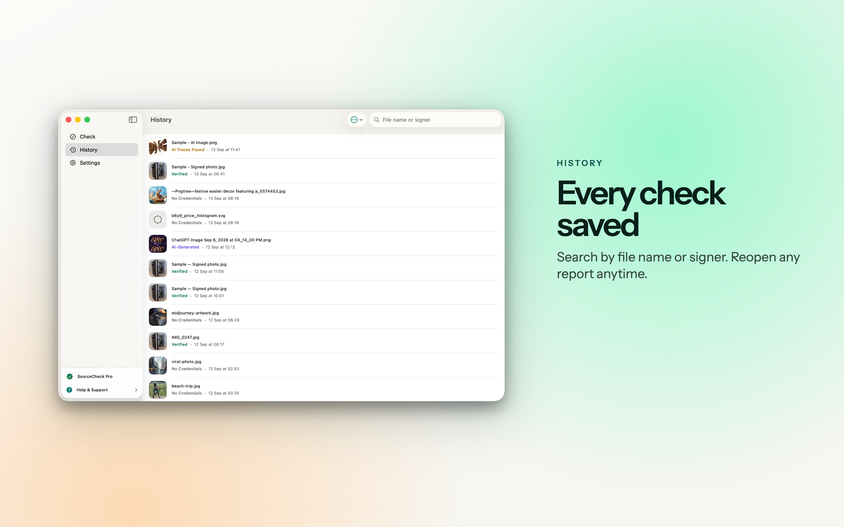 SourceCheck on Mac, screen 7