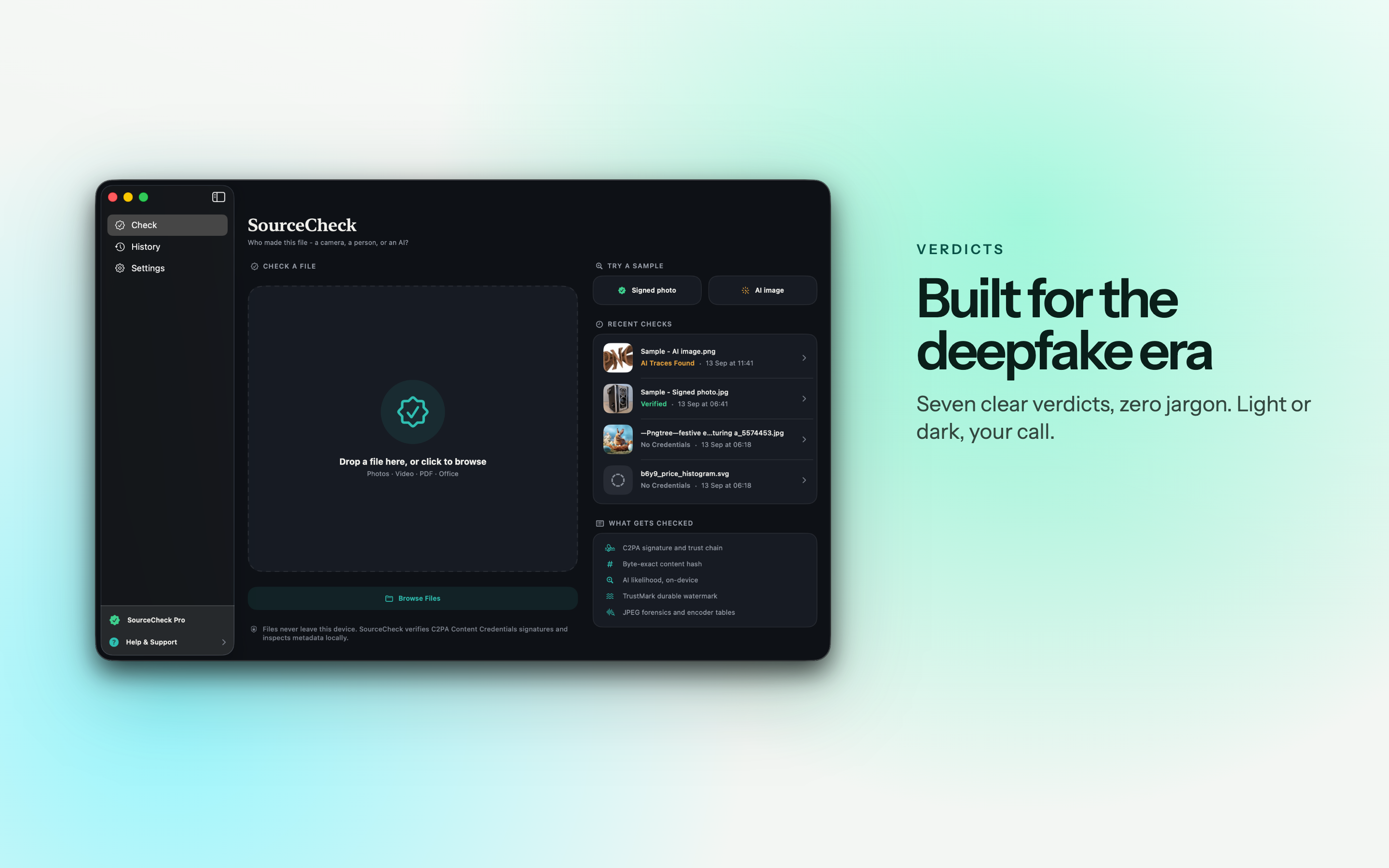 SourceCheck on Mac, screen 9