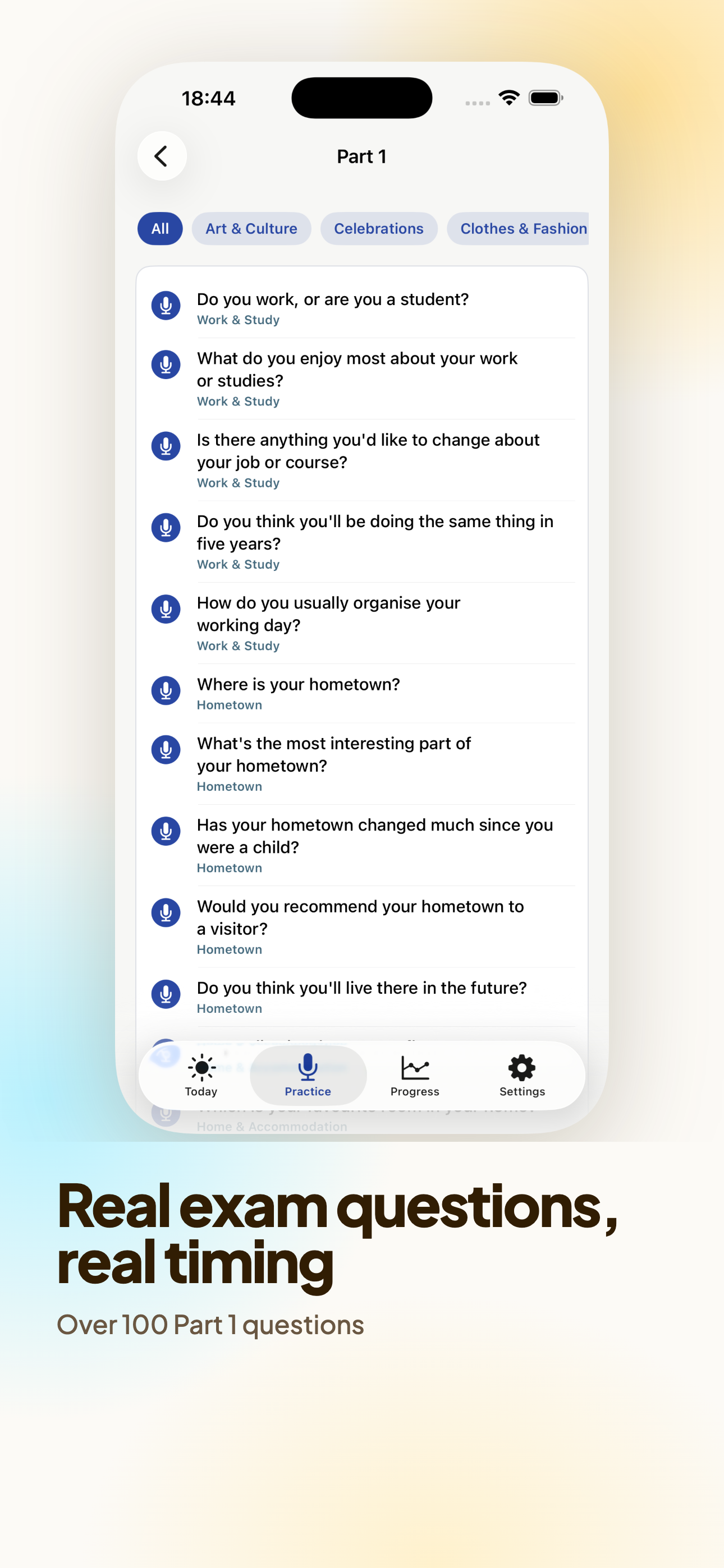 IELTS Speaking Test on iPhone, screen 2