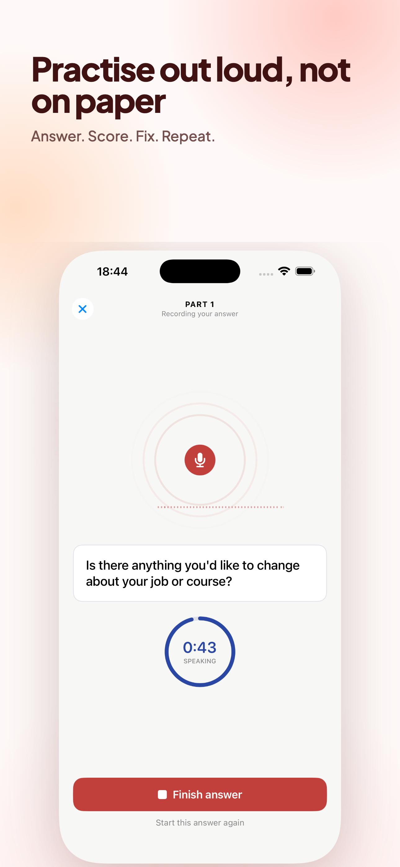 IELTS Speaking Test on iPhone, screen 3
