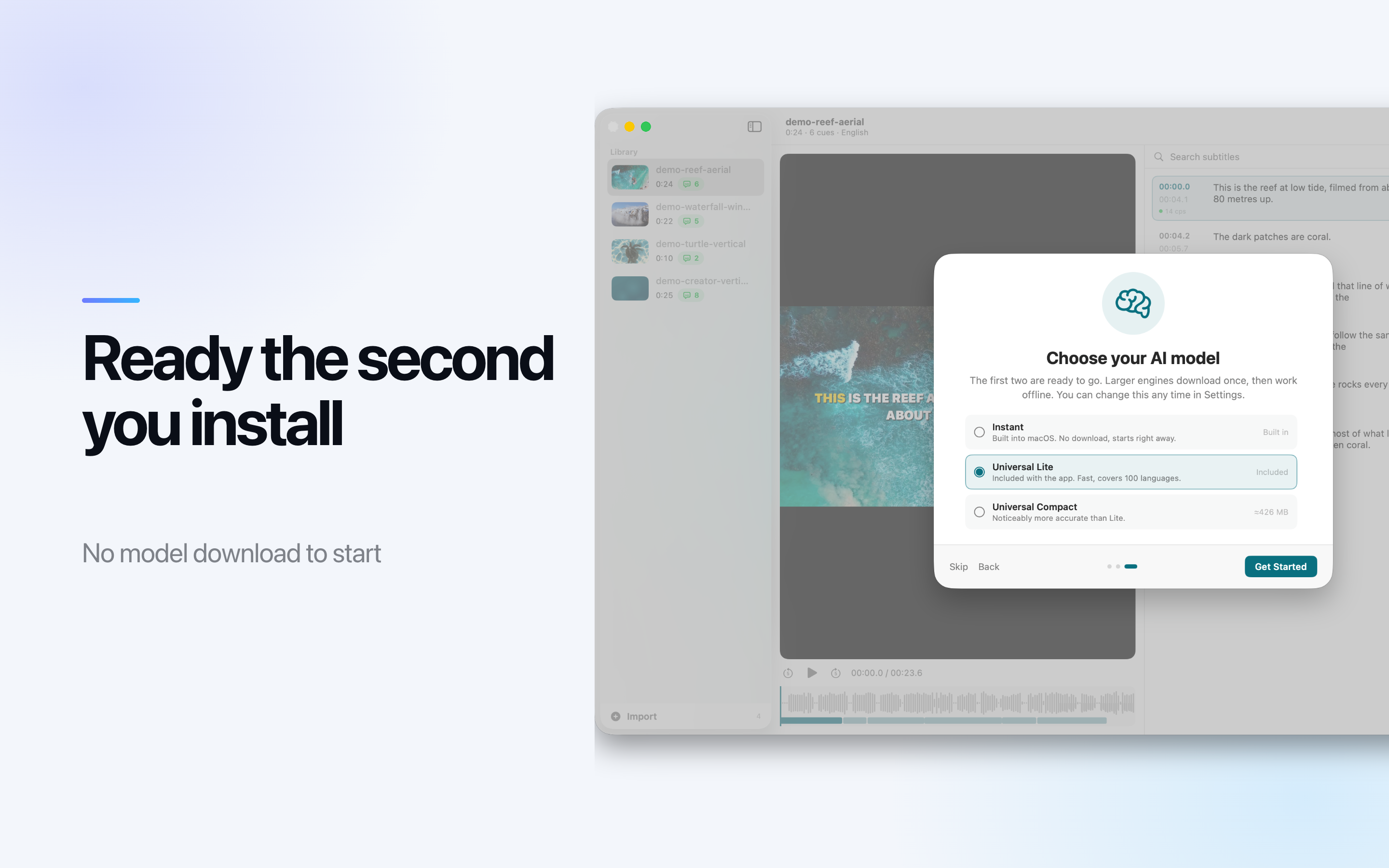 AI Subtitle Generator on Mac, screen 3