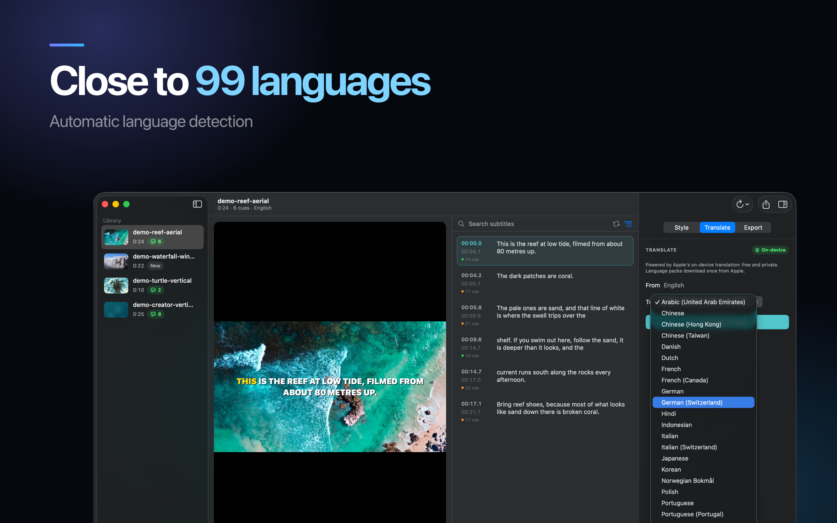 AI Subtitle Generator on Mac, screen 6