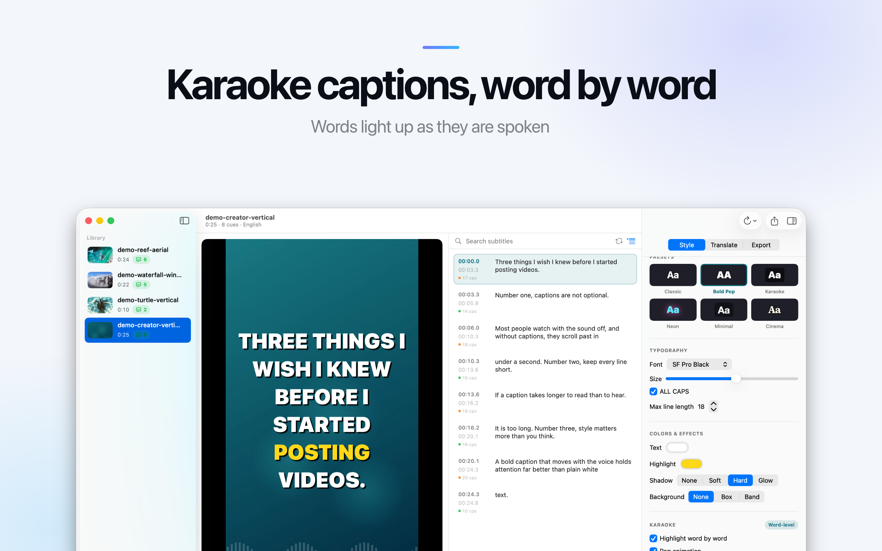 AI Subtitle Generator on Mac, screen 8