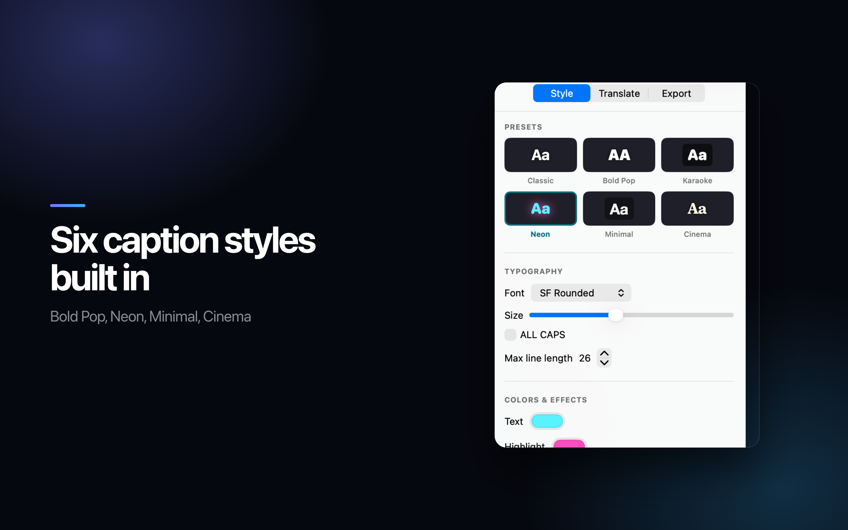 AI Subtitle Generator on Mac, screen 9