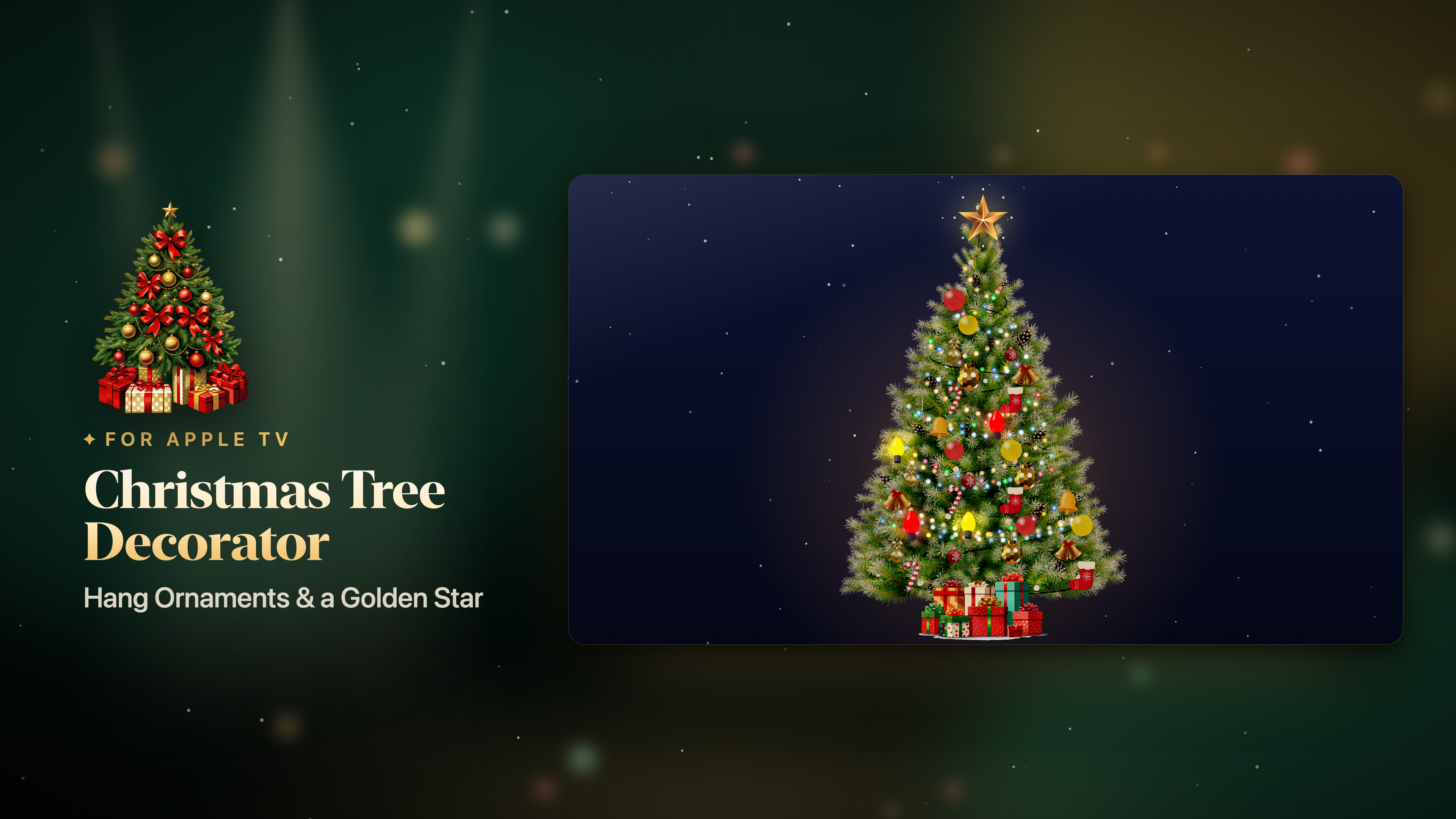 Christmas Tree Decorator Game on Apple TV, screen 1