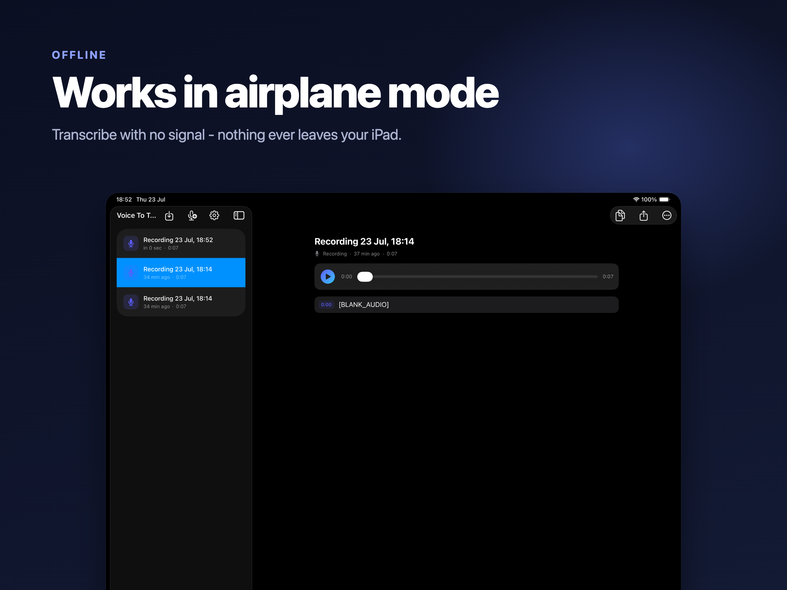 Voice to Text on iPad, screen 9