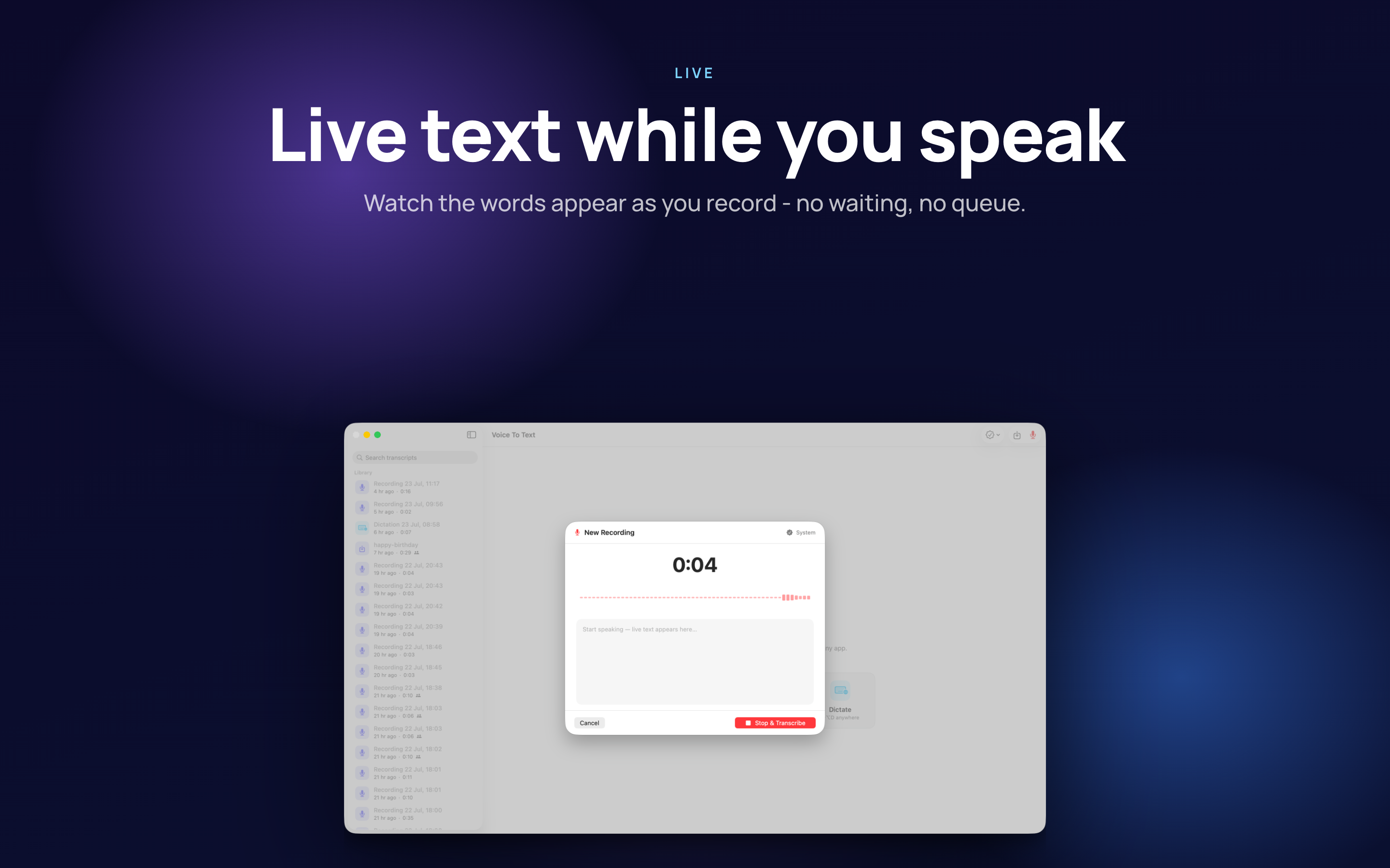 Voice to Text on Mac, screen 3