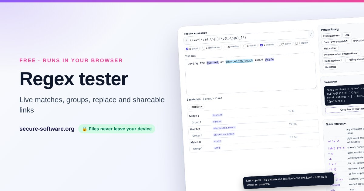 Regex Tester preview